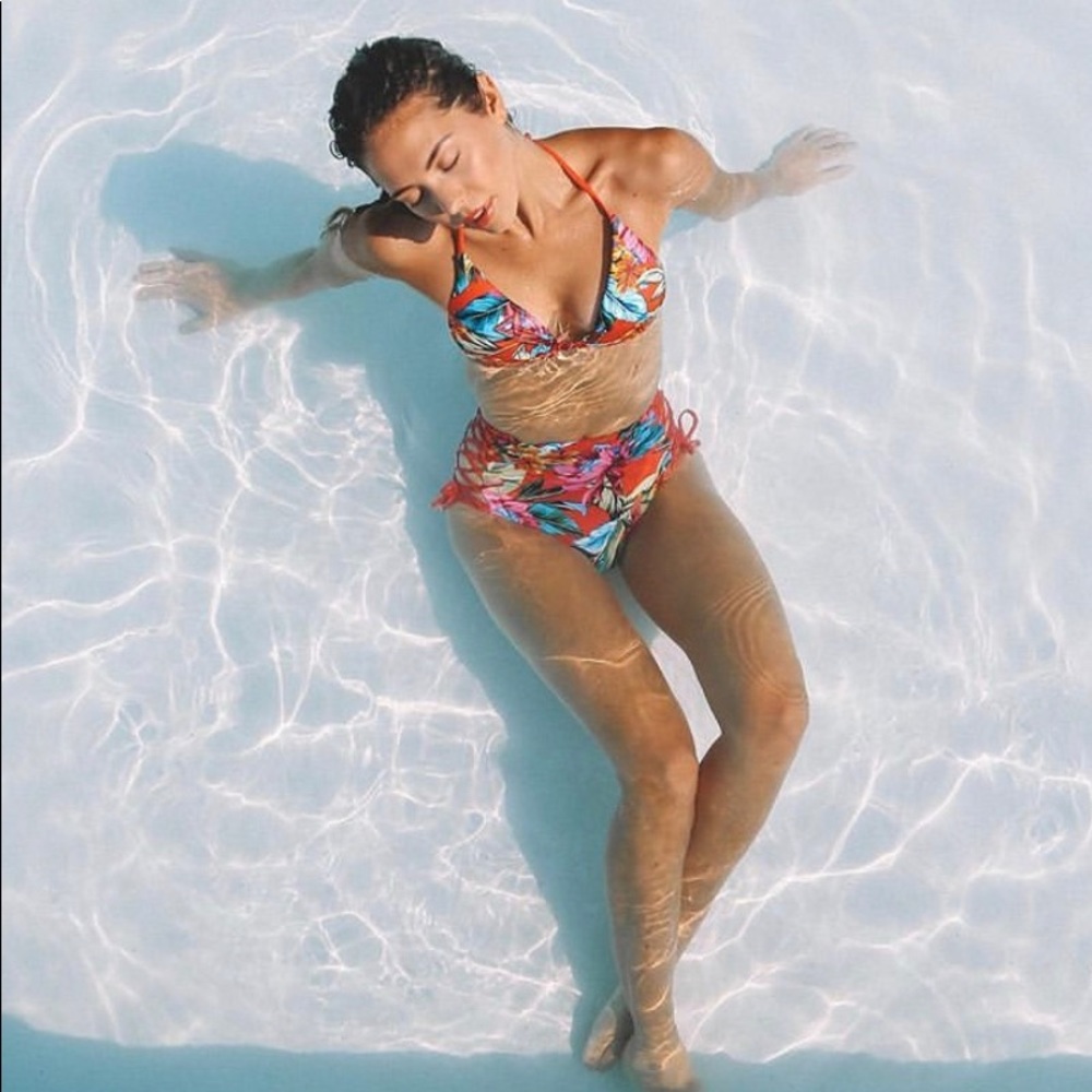 NWT Two Piece Bikini Swimsuit Printed Floral